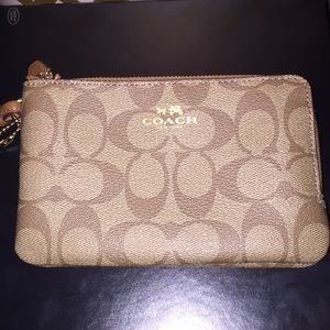 Coach PVC Leather Double Corner Clutch/Wristlet